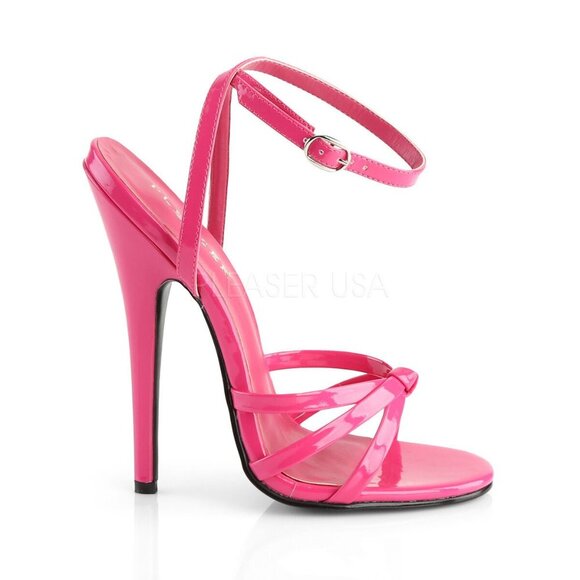 Pleaser Shoes - 6" Heel Sandals Ankle Wrap Strap Shoes Hot Pink